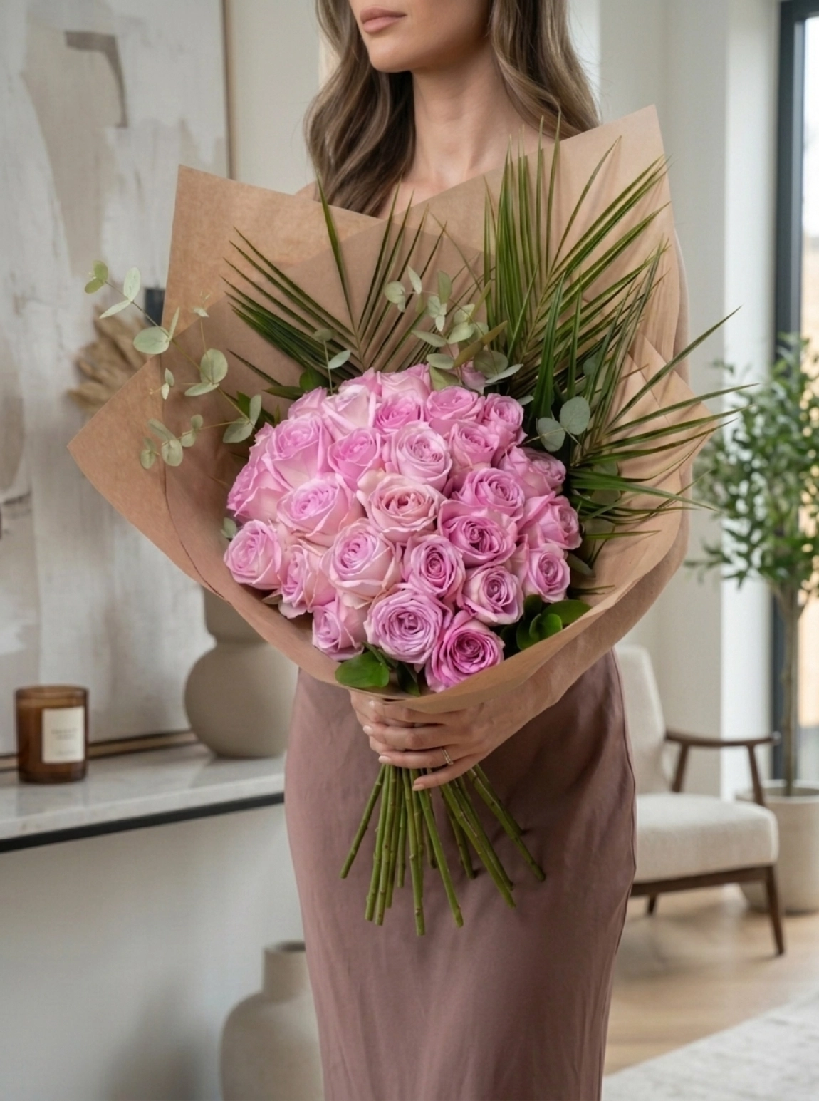 İthal Premium 30 Pembe Gül Buketi