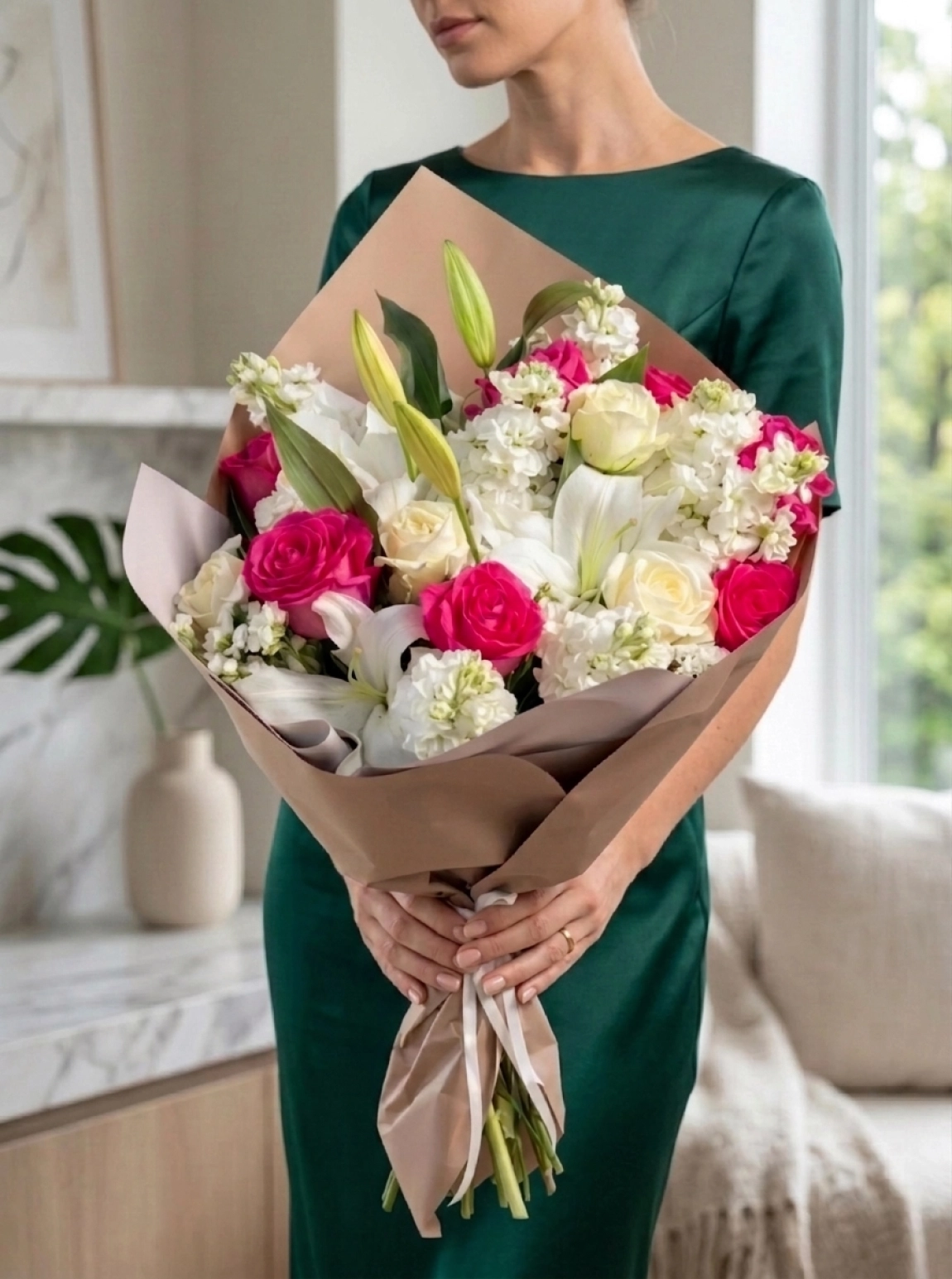 Lilyum Gül Karışık Buketi
