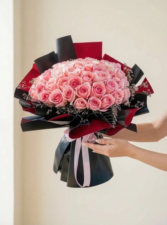 51 Adet Pembe Gül Buketi