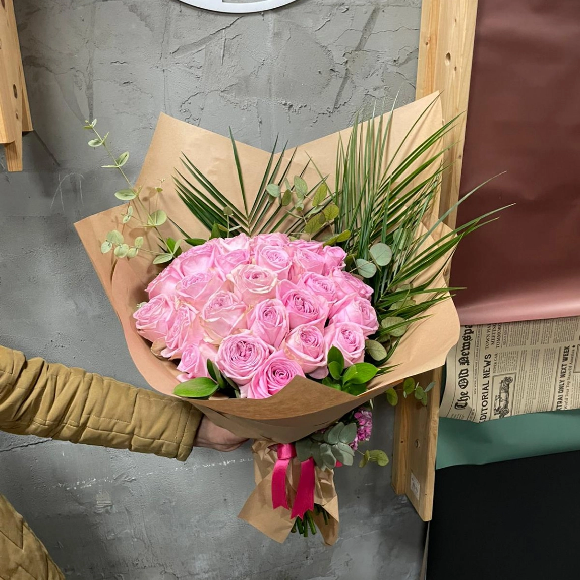 İthal Premium 30 Pembe Gül Buketi