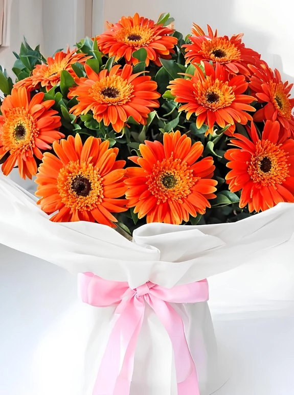 Turuncu Gerbera Buketi